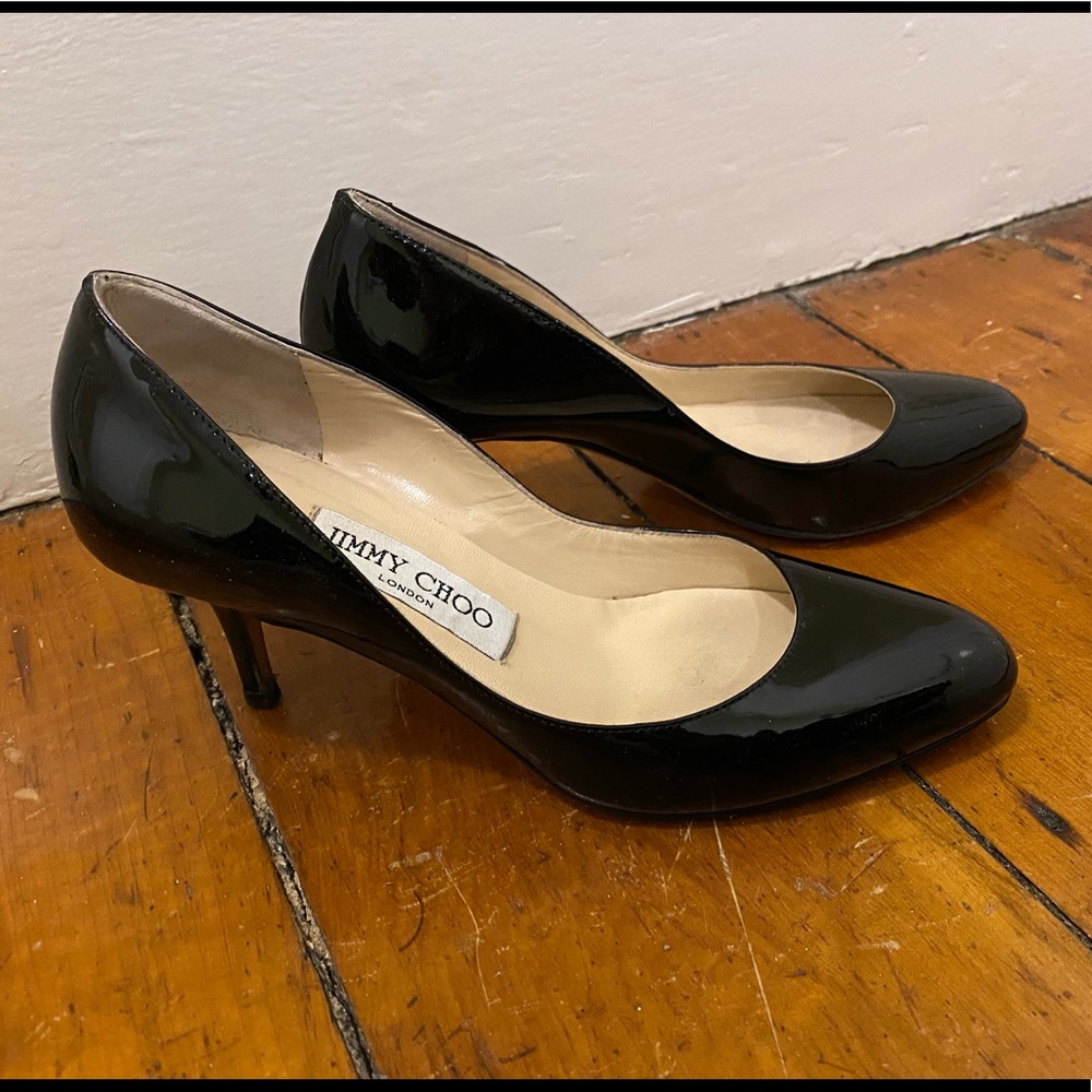 Black Patent Jimmy Choos - 34.5